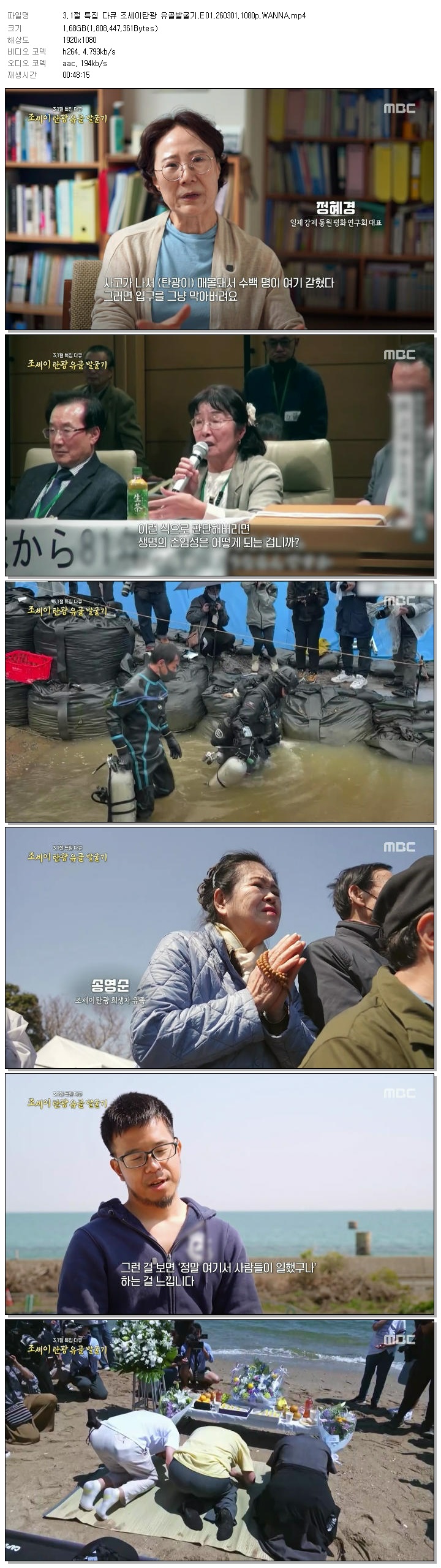 3.1절 특집 다큐 조세이탄광 유골발굴기.E01.260301.1080p.WANNA