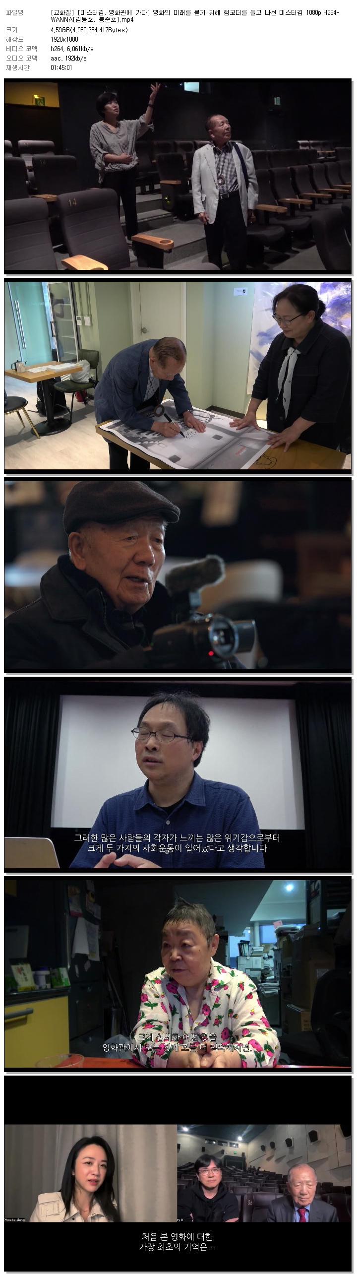 [고화질] [미스터김, 영화관에 가다] 영화의 미래를 묻기 위해 캠코더를 들고 나선 미스터김 1080p.H264-WANNA[김동호, 봉준호]