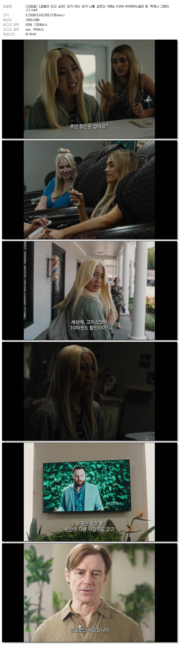 [고화질] [금발이 되고 싶어] 내가 아닌 내가 나를 삼킨다 1080p.H264-WANNA[셜리 첸, 맥케나 그레이스]