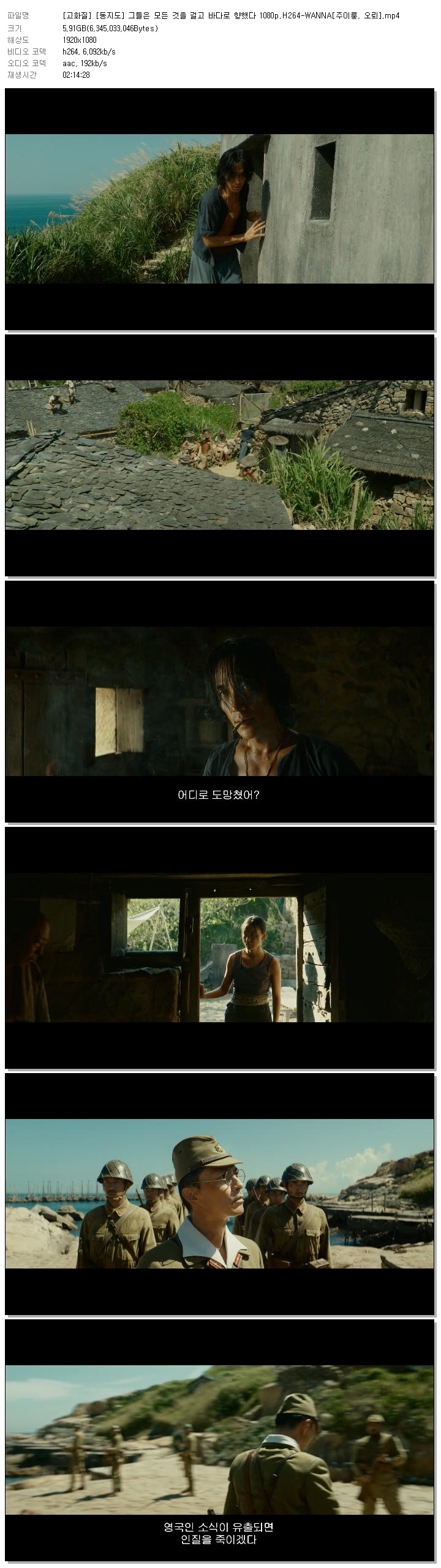 [고화질] [동지도] 그들은 모든 것을 걸고 바다로 향했다 1080p.H264-WANNA[주이룽, 오뢰]