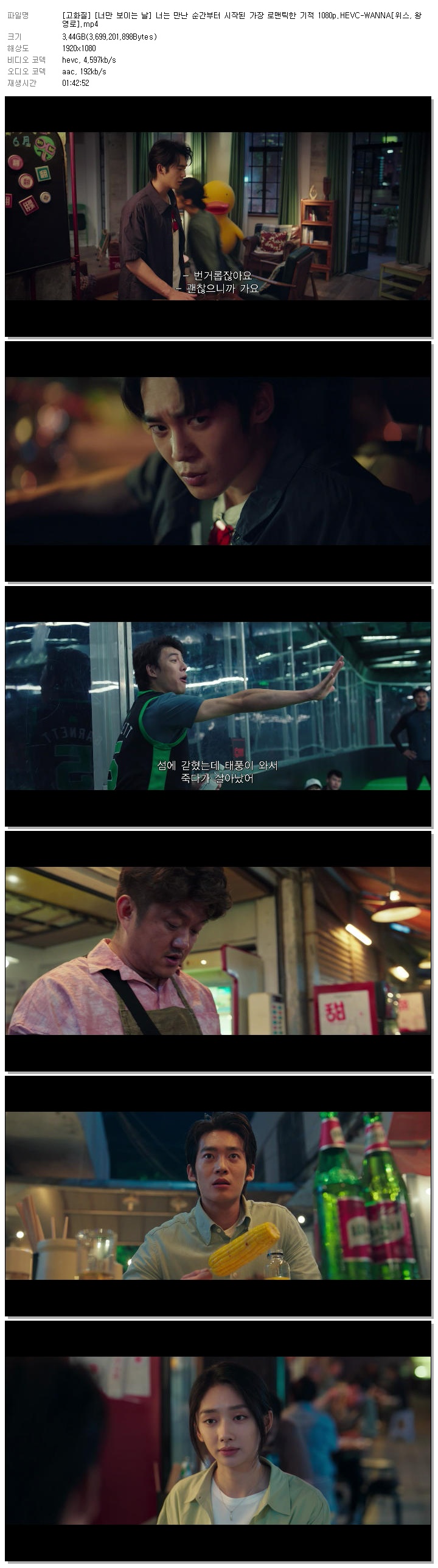 [고화질] [너만 보이는 날] 너는 만난 순간부터 시작된 가장 로맨틱한 기적 1080p.HEVC-WANNA[위스, 왕영로]