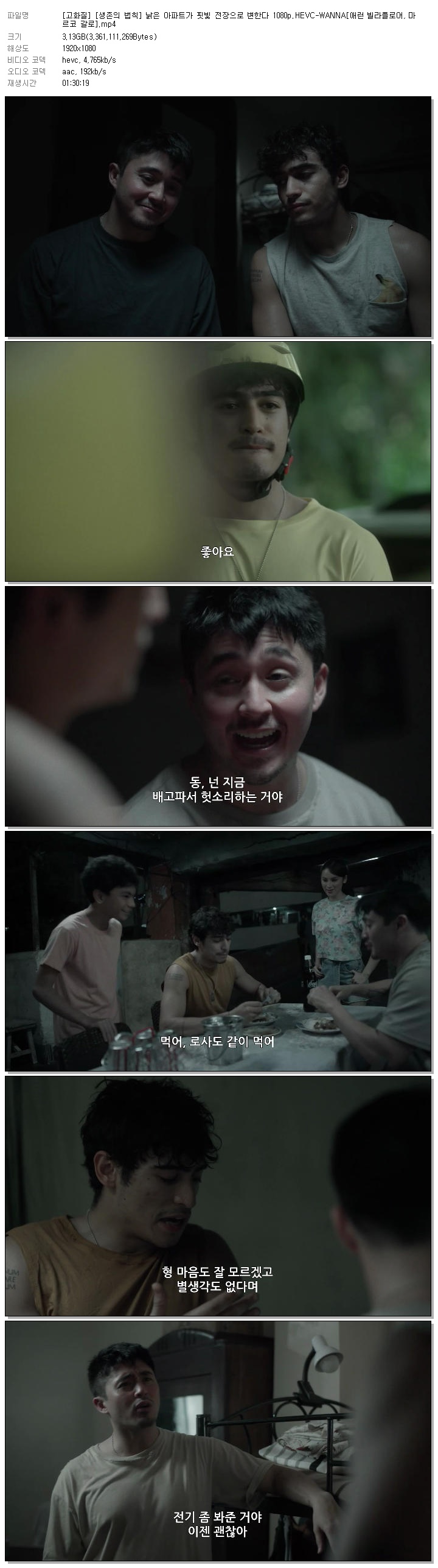 [고화질] [생존의 법칙] 낡은 아파트가 핏빛 전장으로 변한다 1080p.HEVC-WANNA[애런 빌라플로어, 마르코 갈로]