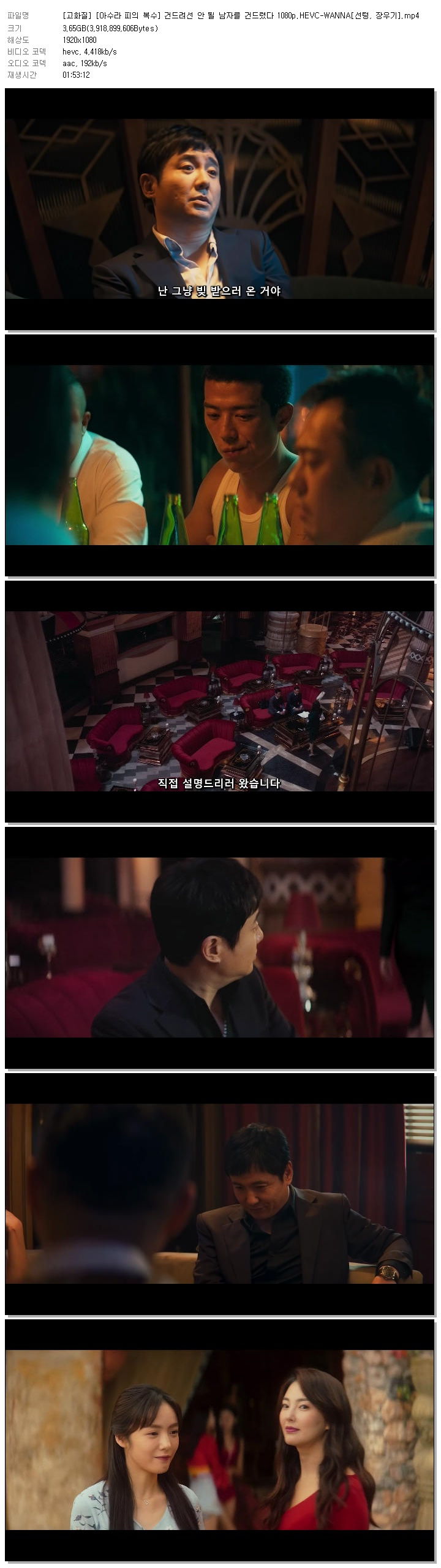 [고화질] [아수라 피의 복수] 건드려선 안 될 남자를 건드렸다 1080p.HEVC-WANNA[선텅, 장우기]
