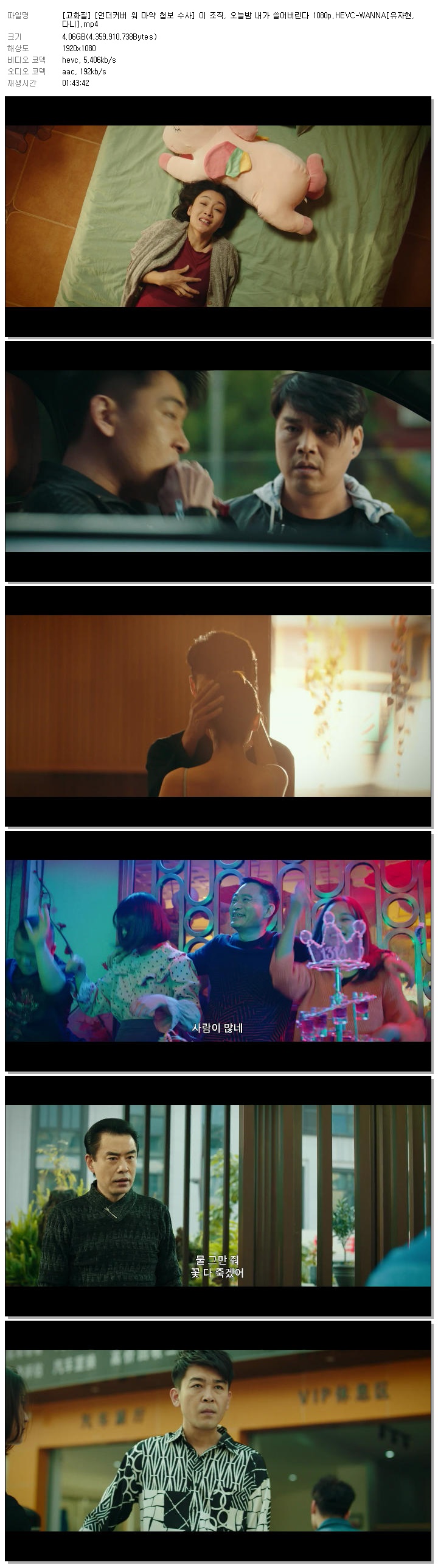 [고화질] [언더커버 워 마약 첩보 수사] 이 조직, 오늘밤 내가 쓸어버린다 1080p.HEVC-WANNA[유자현, 다니]